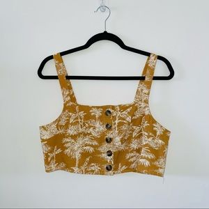 American Eagle Sleeveless Jungle PatternCrop Top